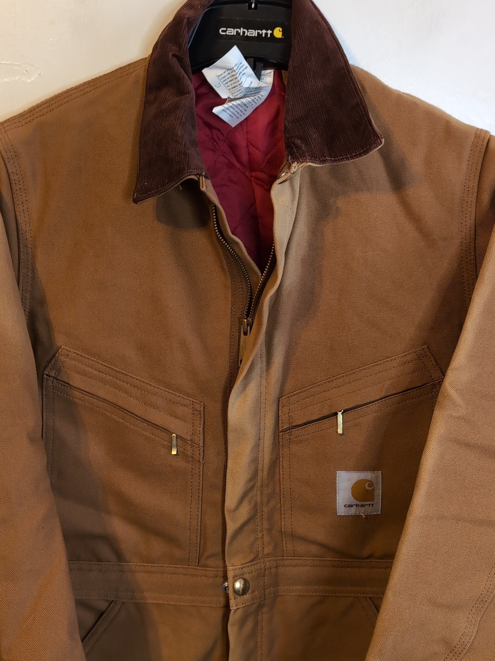 Carhartt X-01 Duck Quilt Lined Coverall Bibs mens XS 34 Reg - Picture 4 of 12